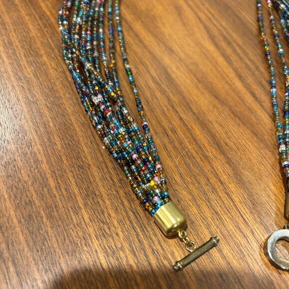 22" Bead Necklace, Long Necklace, Multi strands Necklace, Colorful Beaded - Picture 7 of 10